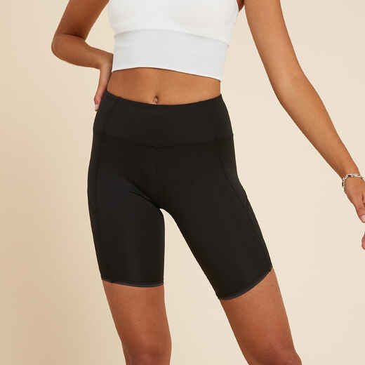 
      Radlerhose dynamisches Yoga Damen - schwarz 
  