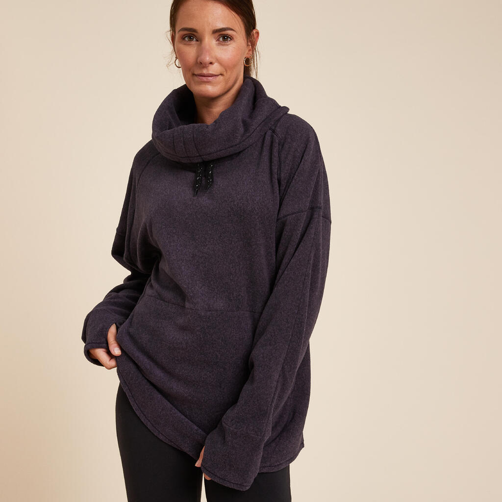 Women's Fleece Relaxation Yoga Sweatshirt - Dark Purple