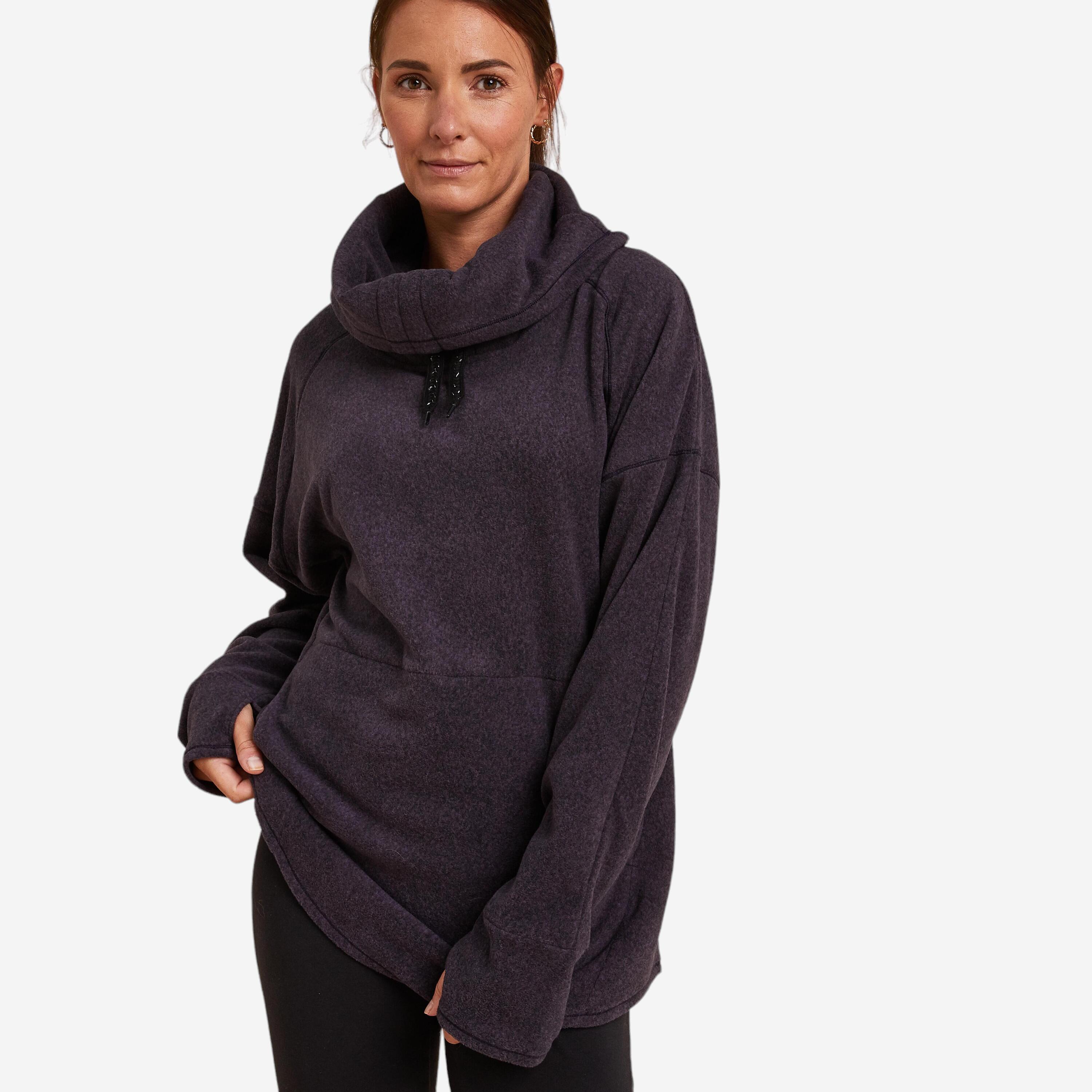 Women's Fleece Relaxation Yoga Sweatshirt - Dark Purple 1/9