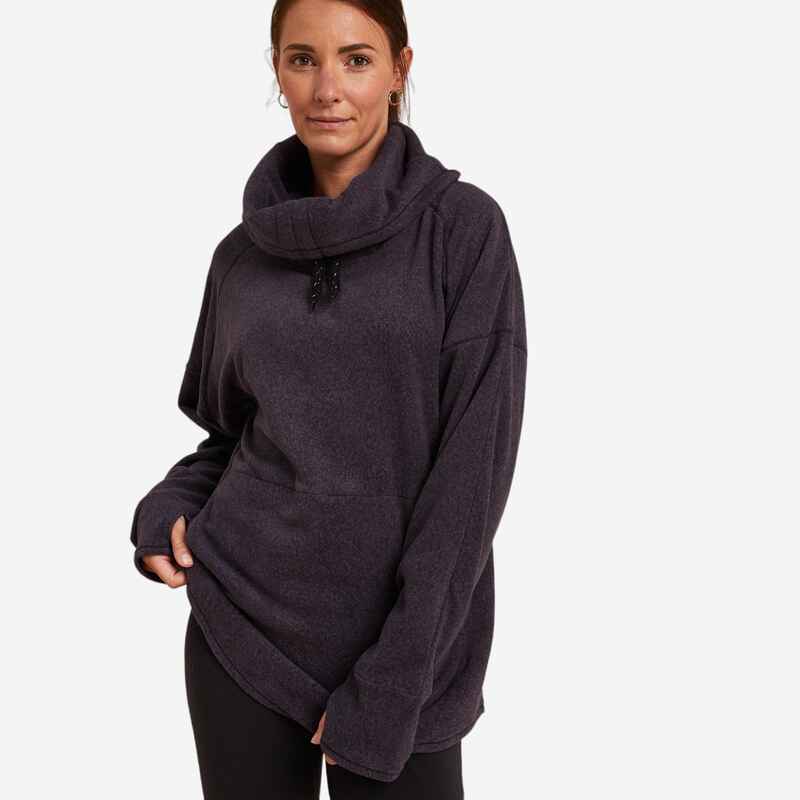 Women's Fleece Relaxation Yoga Sweatshirt - Dark Purple