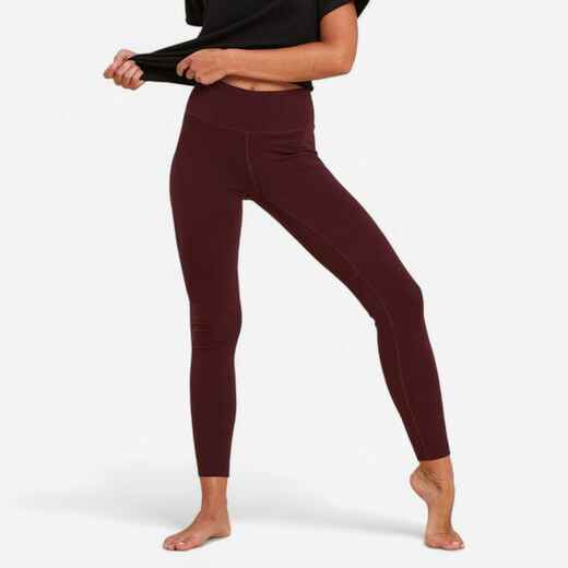 
      Women's Technical Cotton Yoga Leggings - Burgundy
  