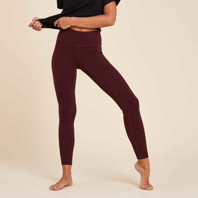 Buy Taggd Women Maroon Color Leggings With Crop Top Yoga Suit