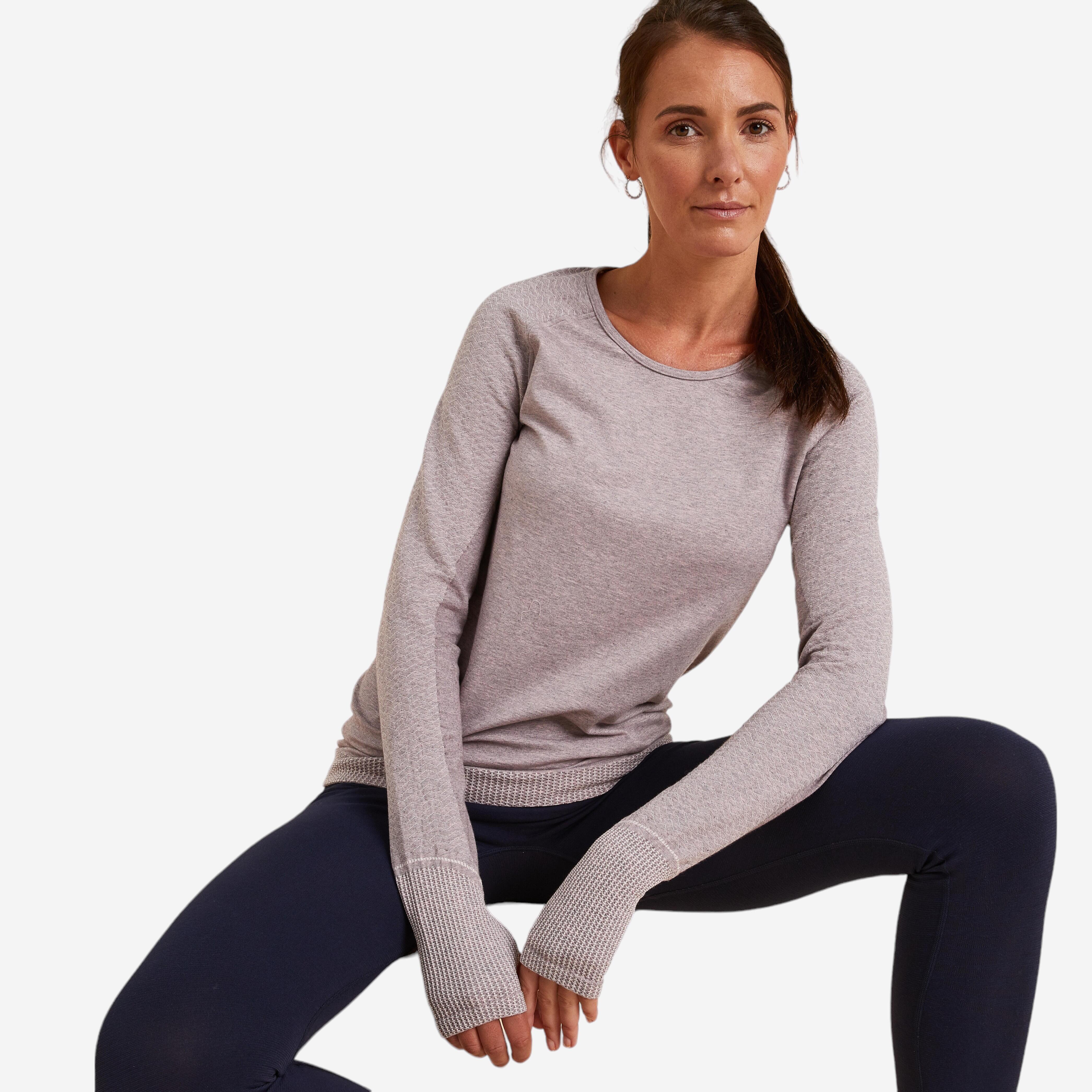 T-SHIRT MANCHES LONGUES SANS COUTURES YOGA DOUX KIMJALY | Decathlon