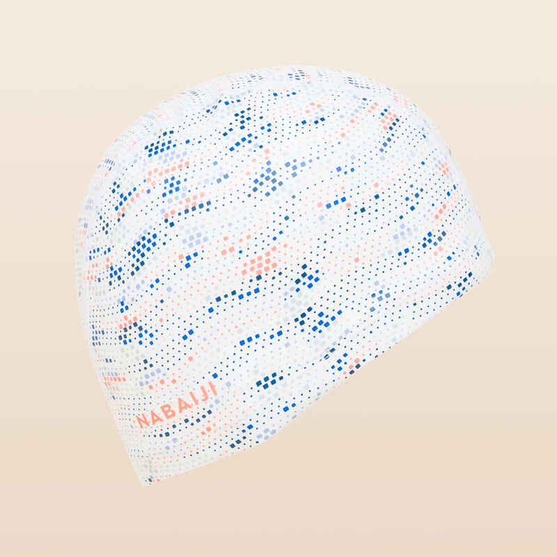 Mesh Silicone Swim Cap - PRINT FIRE WHITE