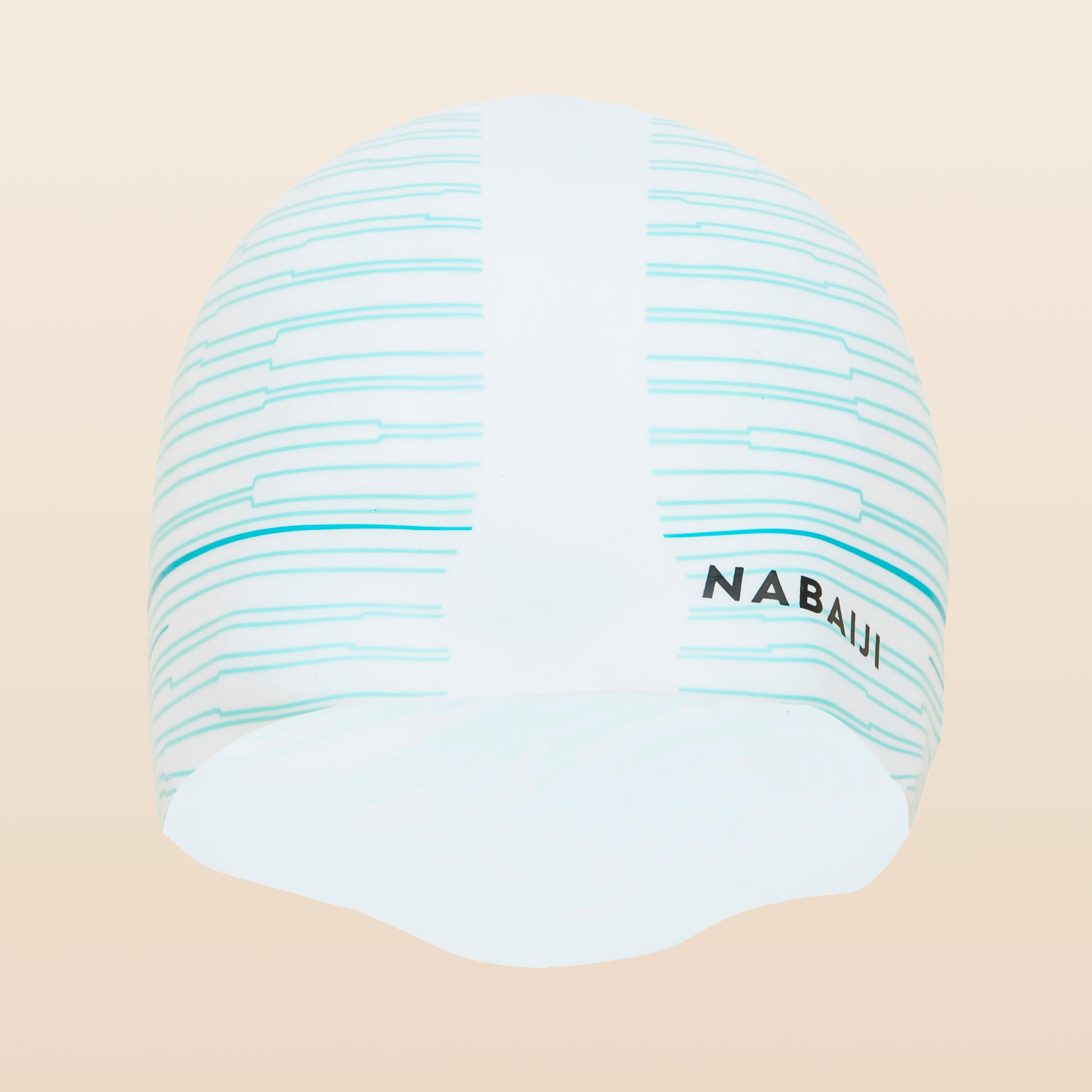  Silicone Swim Cap - VOLUME PRINT CUT WHITE 4/4