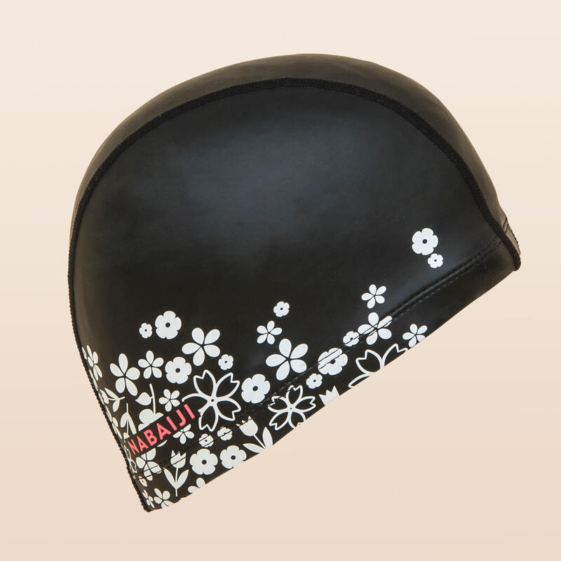 Bonnet de Bain Maille Silicone PRINT POLI BLACK