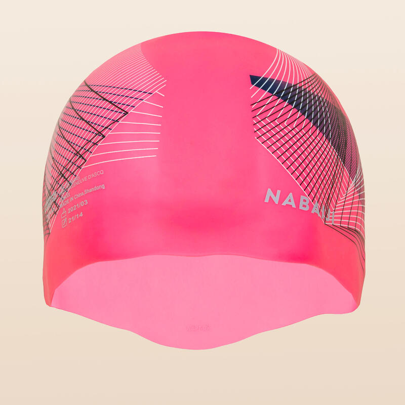 Bonnet de Bain Silicone VOLUME PRINT LINE PINK