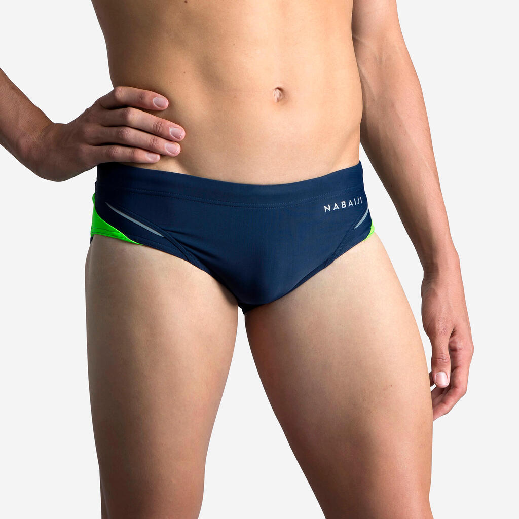 MEN'S swimming trunks BRIEFS 900 YOKE ALL TRAM Blue