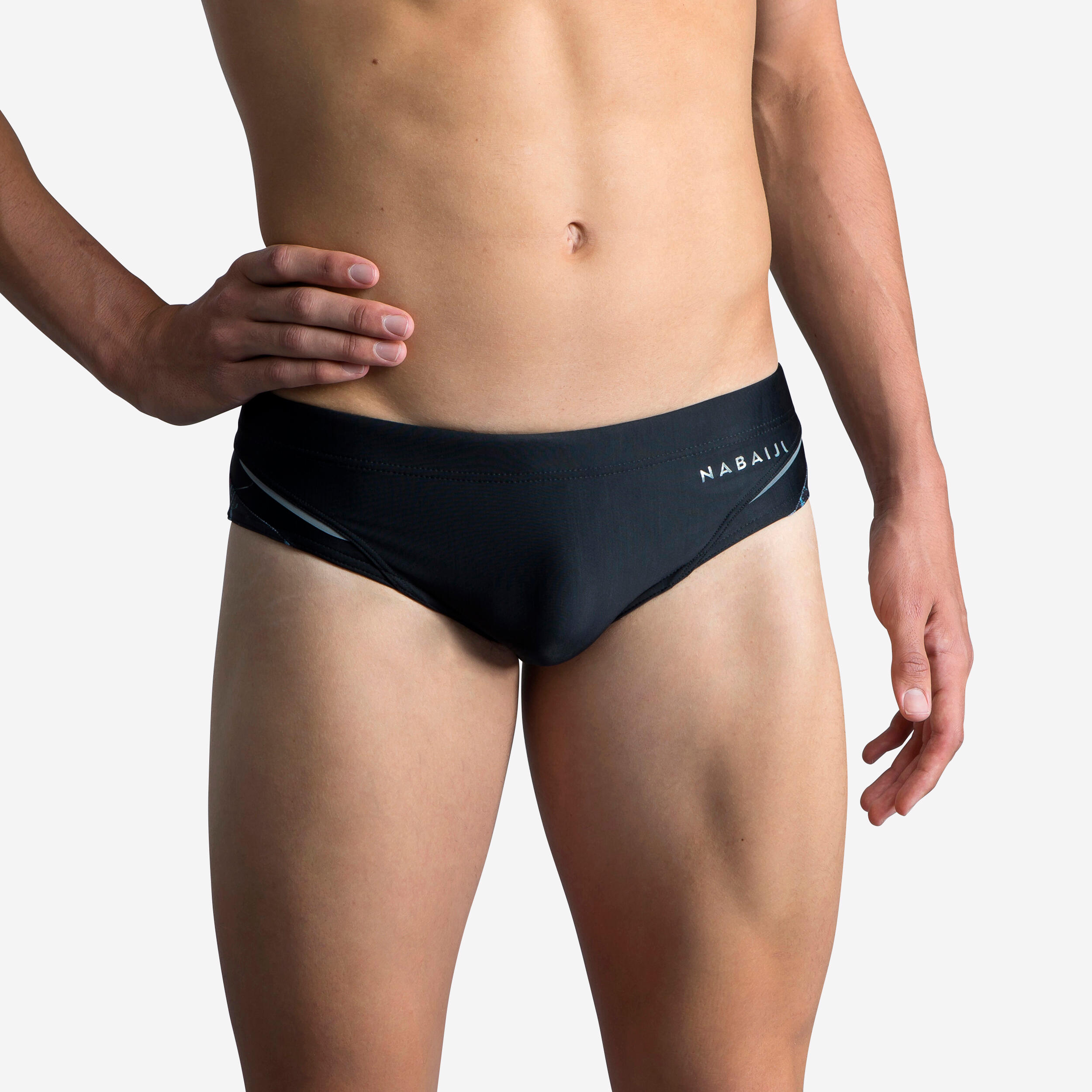 NABAIJI Zwemslip voor heren 900 print koli rood