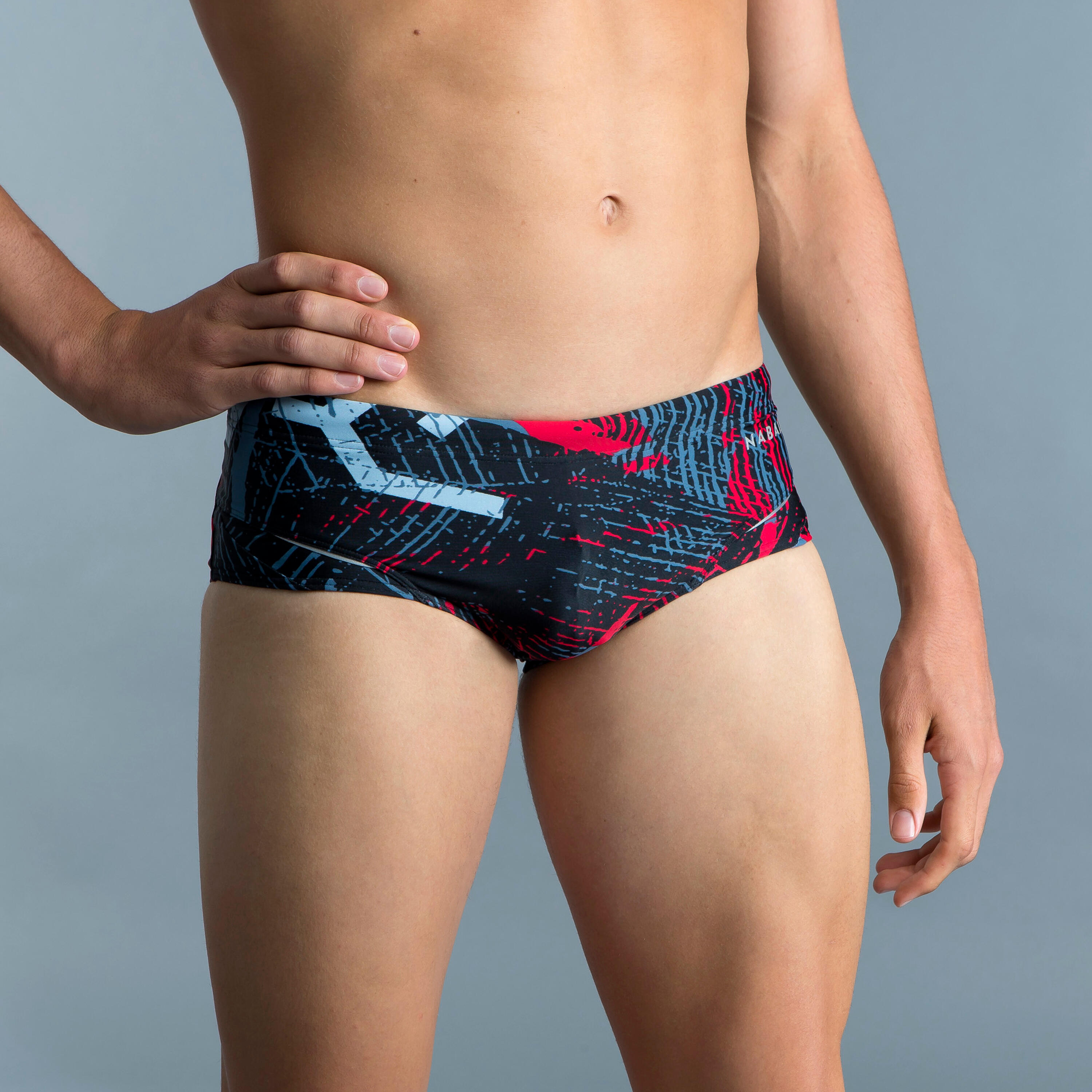 Men’s square-cut swimming briefs 900 koli red 2/7