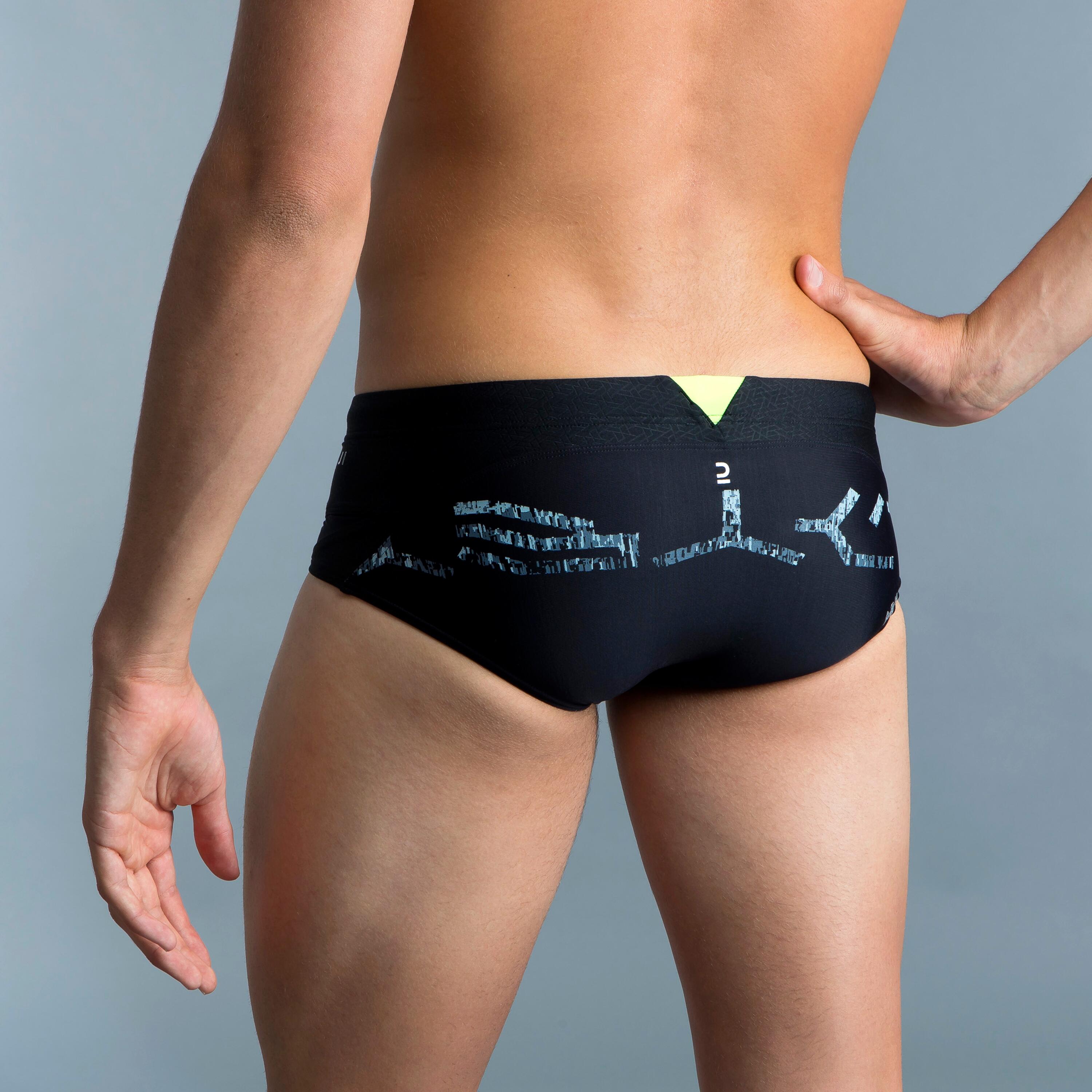 Men’s swimming square-cut briefs 900 xp typ black 4/7