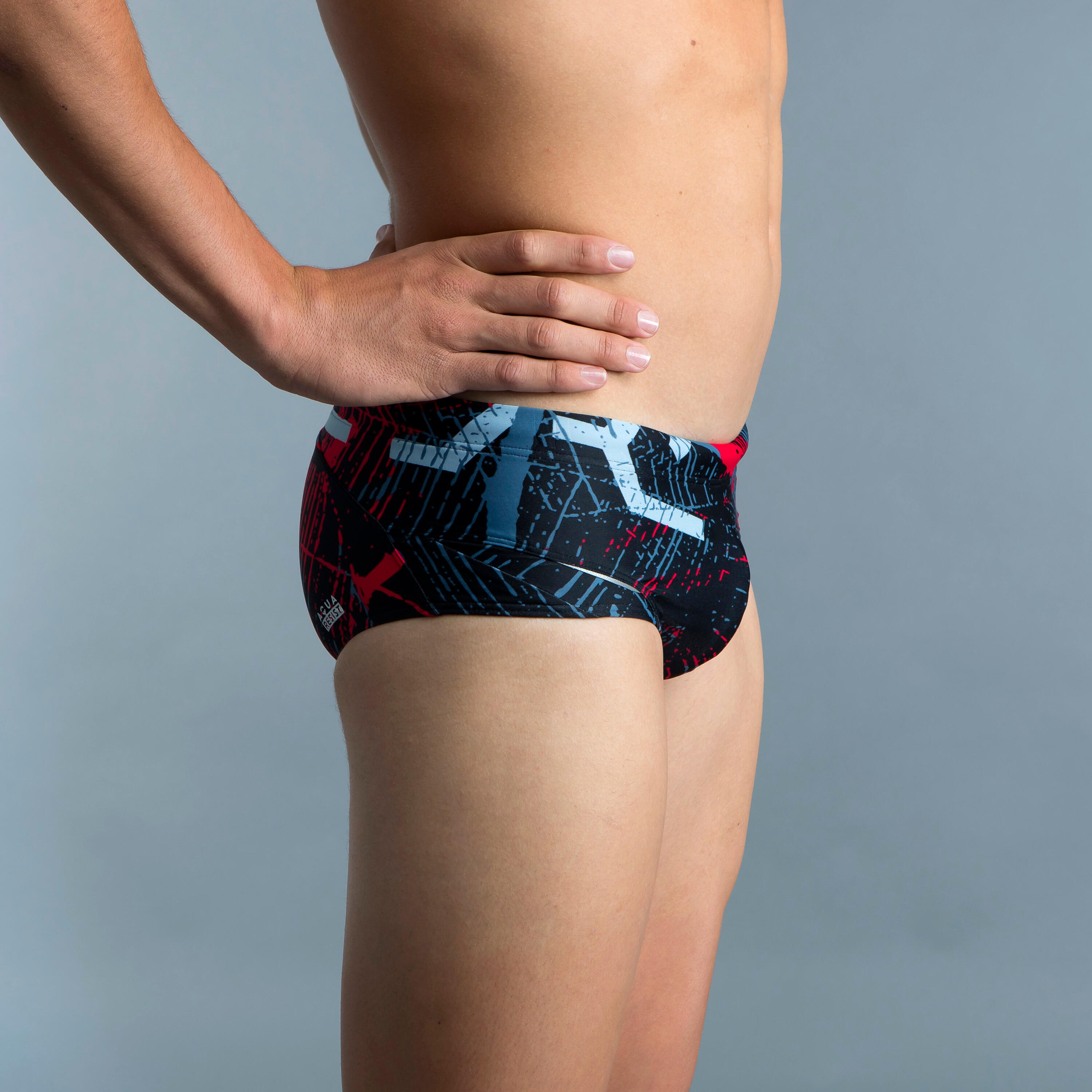 Men’s square-cut swimming briefs 900 koli red 3/7