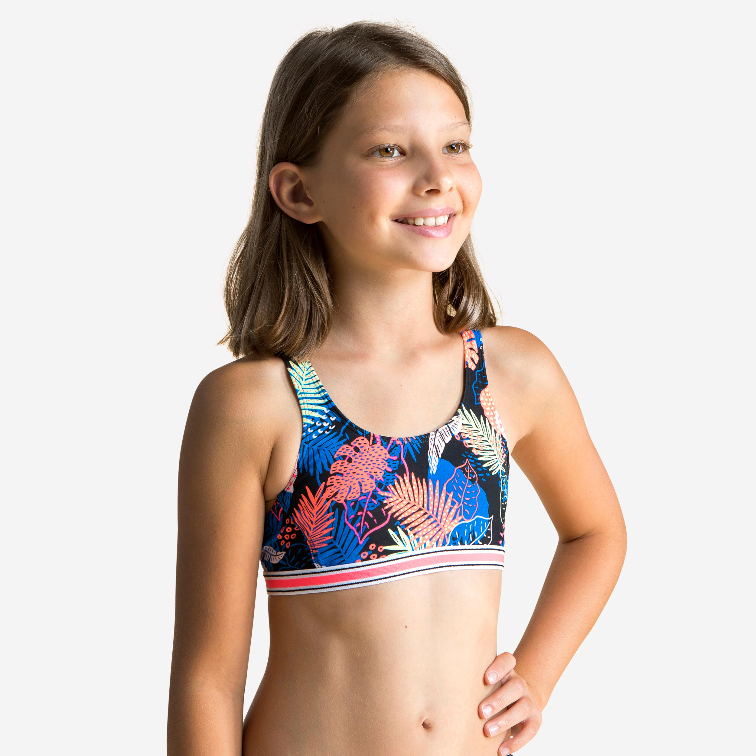 Decathlon | Costume top bambina VEGA AMA blu |  Nabaiji