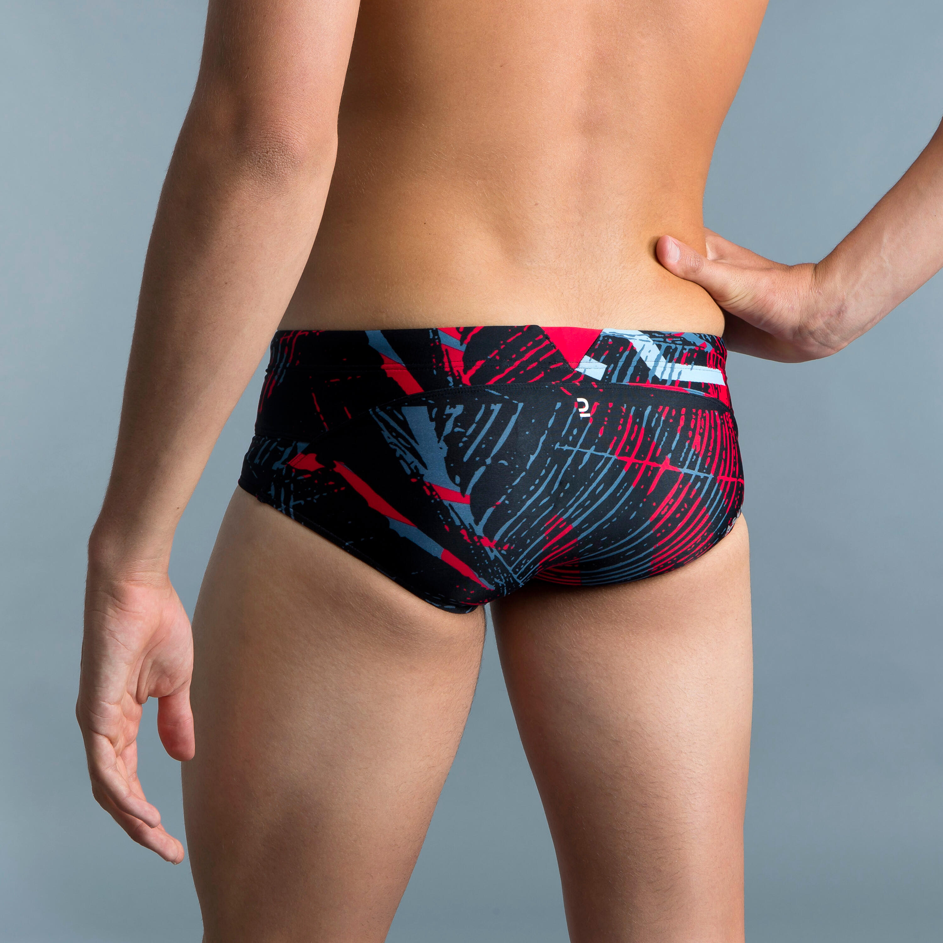 Men’s square-cut swimming briefs 900 koli red 4/7
