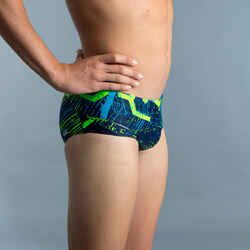 MEN'S SWIMMING SQUARE-CUT TRUNKS 900 - KOLI GREEN