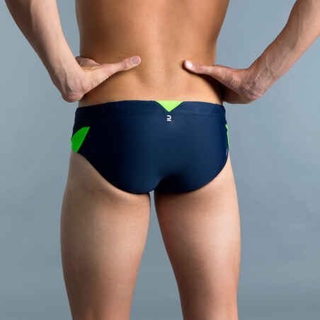 MEN'S SWIMMING TRUNKS SWIM BRIEFS 900 YOKE - BLUE GREEN