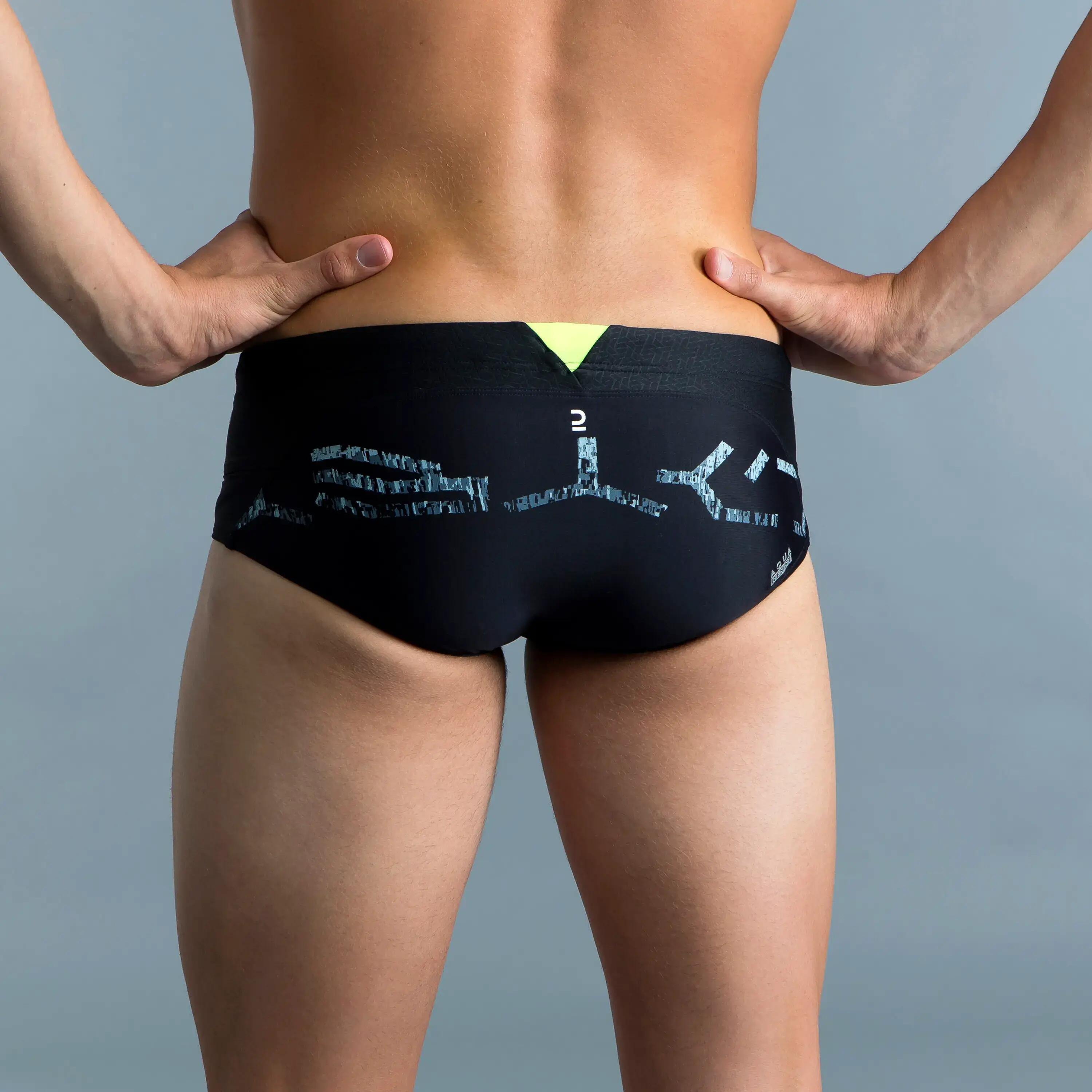 Men’s swimming square-cut briefs 900 xp typ black 5/7