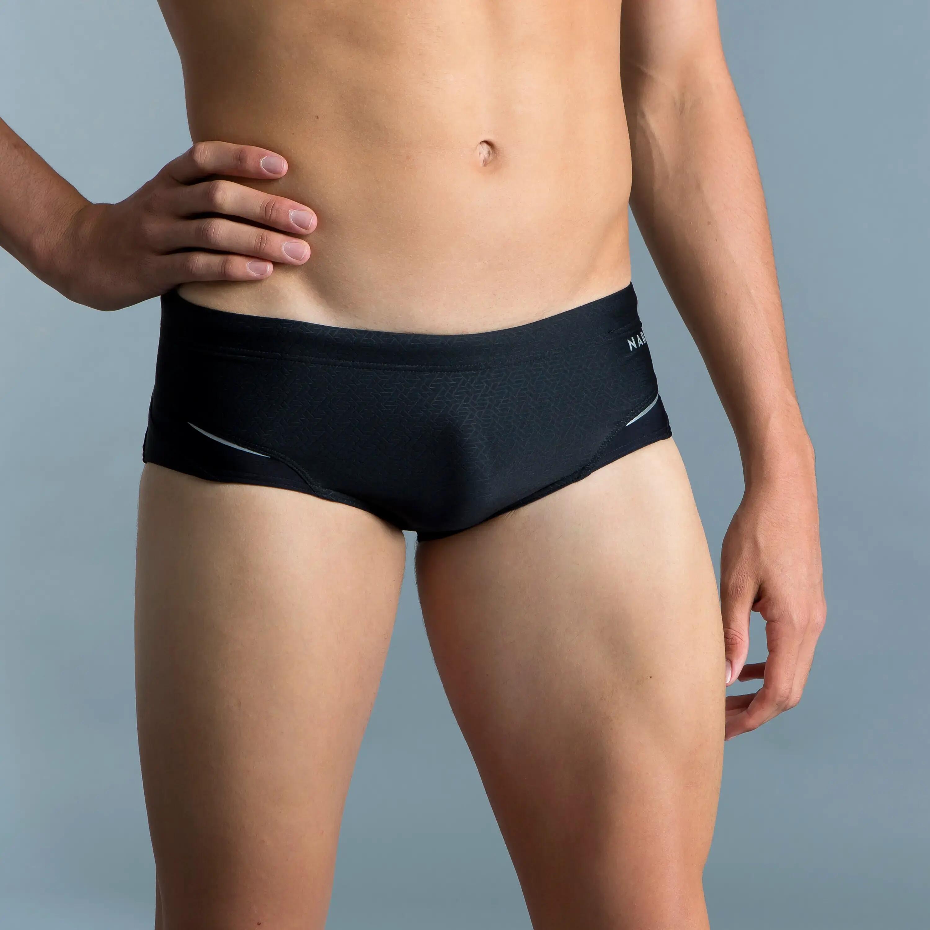 Men’s swimming square-cut briefs 900 xp typ black 2/7