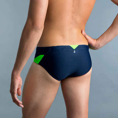 MEN'S SWIMMING TRUNKS SWIM BRIEFS 900 YOKE - BLUE GREEN