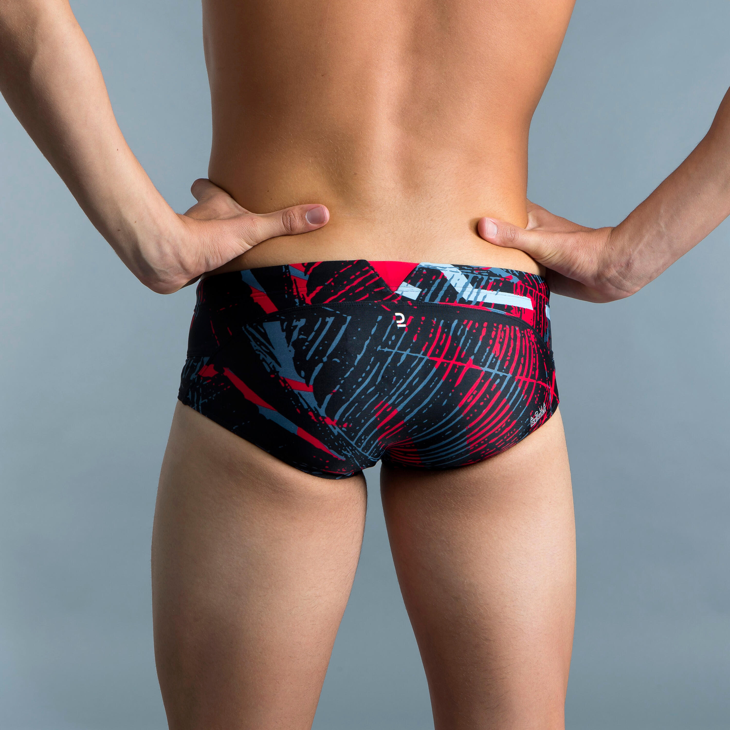 Men’s square-cut swimming briefs 900 koli red 5/7