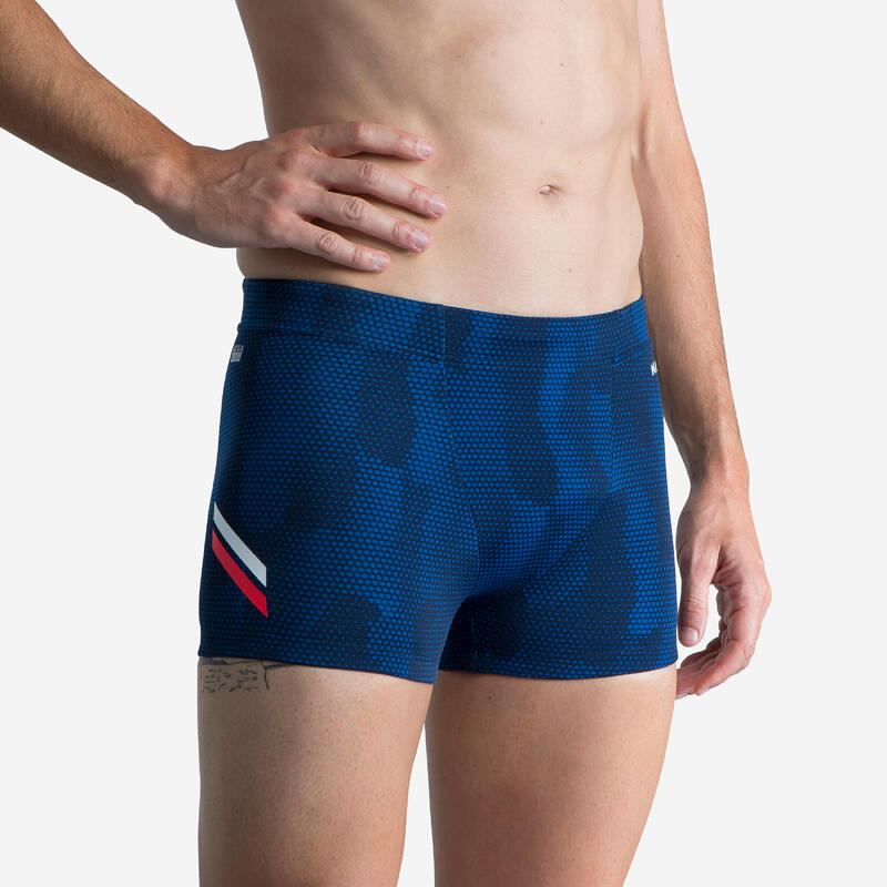 男款游泳短褲 FITI - 藍白紅配色