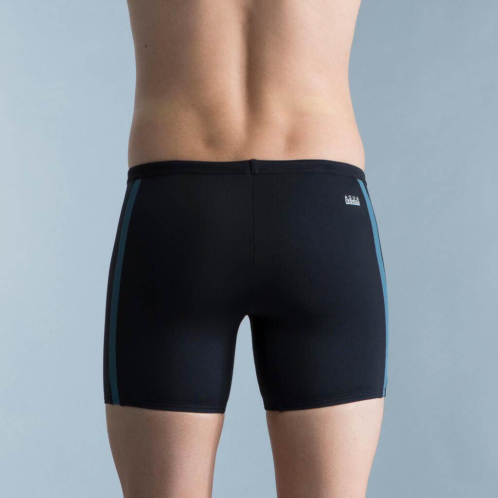 Traje de baño de natación tipo bóxer largo negro Yoko Geol Emboss