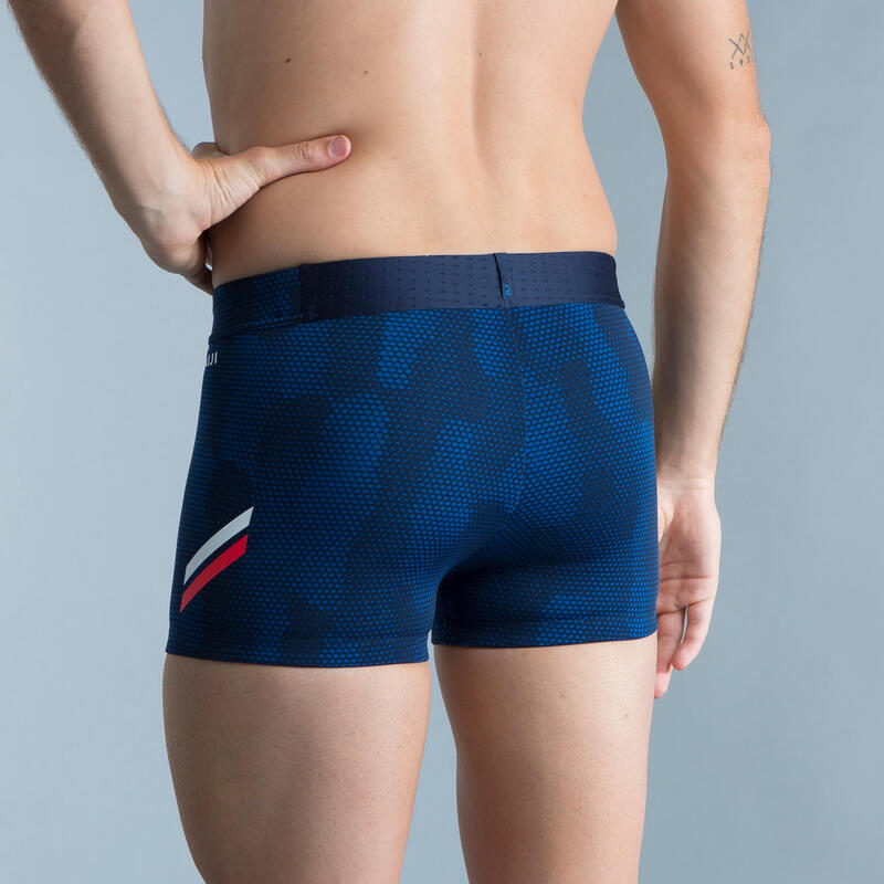 男款游泳短褲 FITI - 藍白紅配色