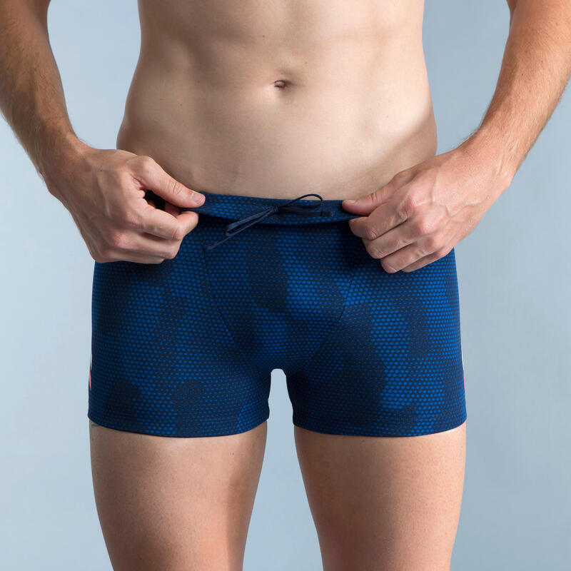 Badehose Boxer Herren - Fiti blau/weiß 