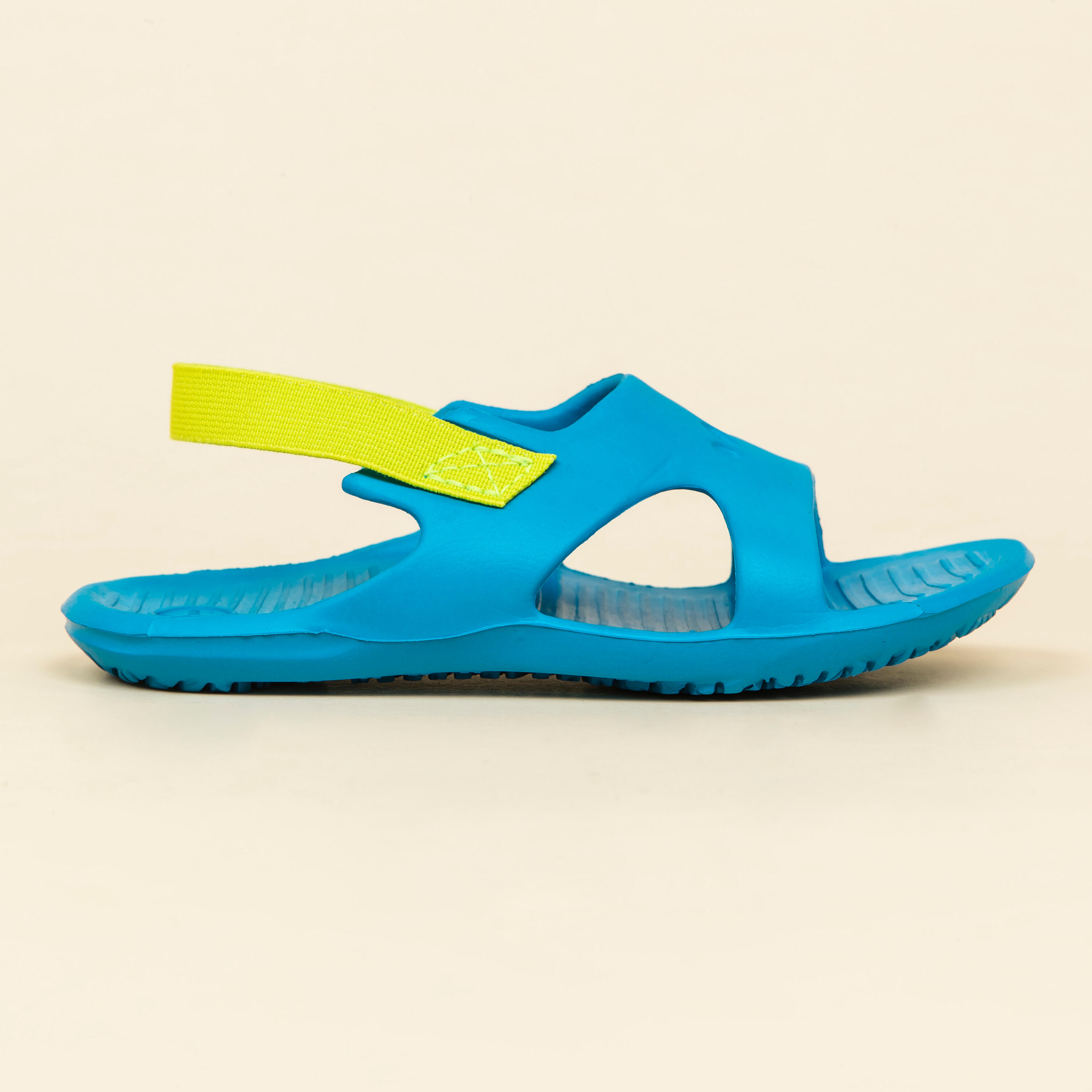 Chanclas piscina Ni o pala azul amarillo Decathlon