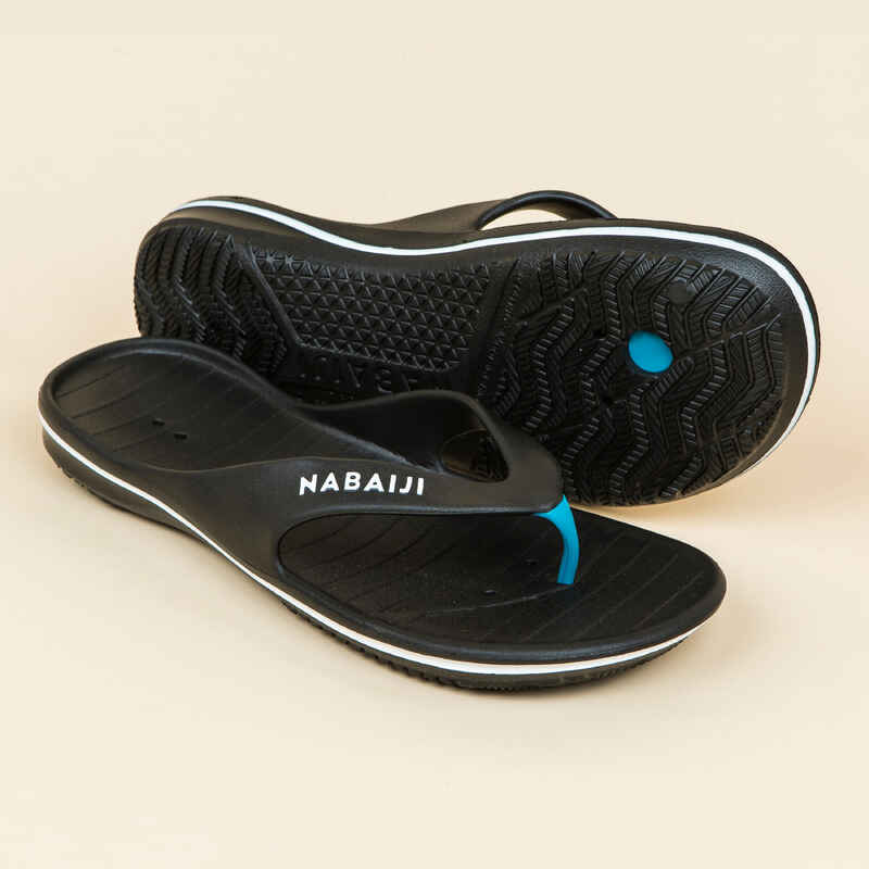 Men's Pool Flip-Flops - Tonga 500 - Black Blue White