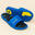 Chinelos Natação Criança SLAP 500 Estampado Croco Azul Preto