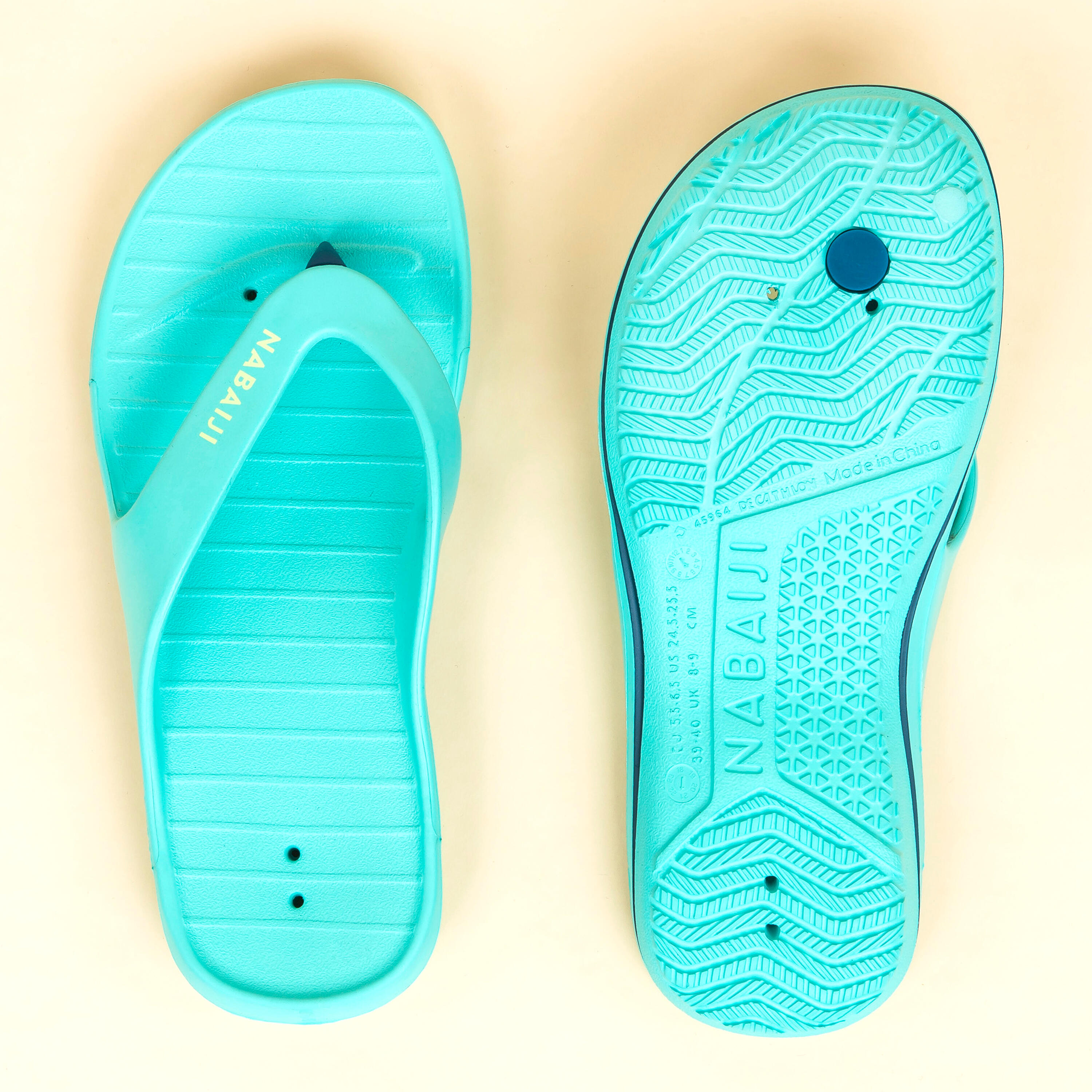 Women's Poolside Flip-Flops Tonga 500 Turquoise Blue 2/6