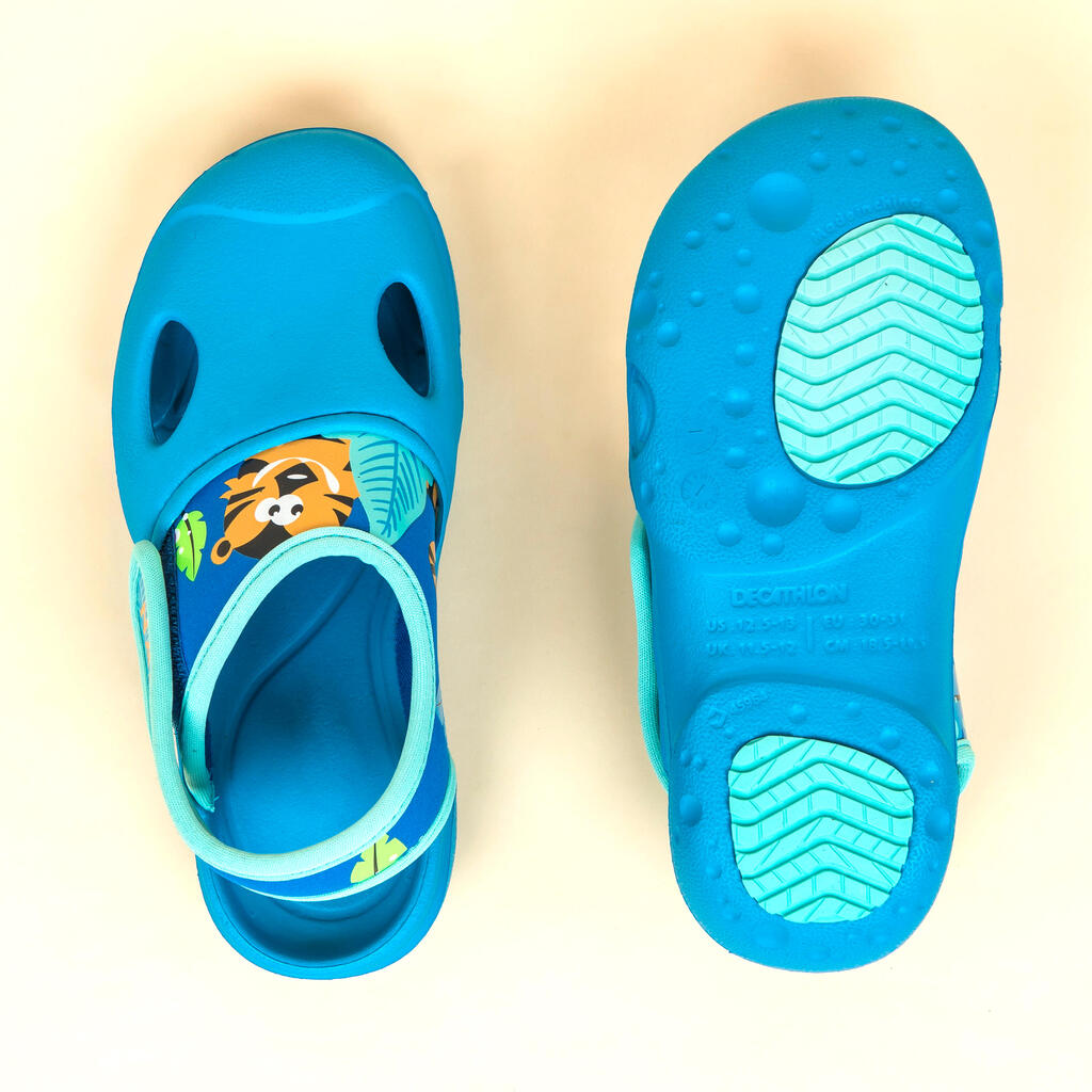 Bade-Clogs Kinder - 500 Tiger blau 