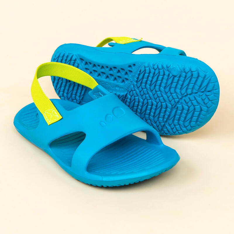 兒童款泳池拖鞋 100 Basic - 藍綠配色
