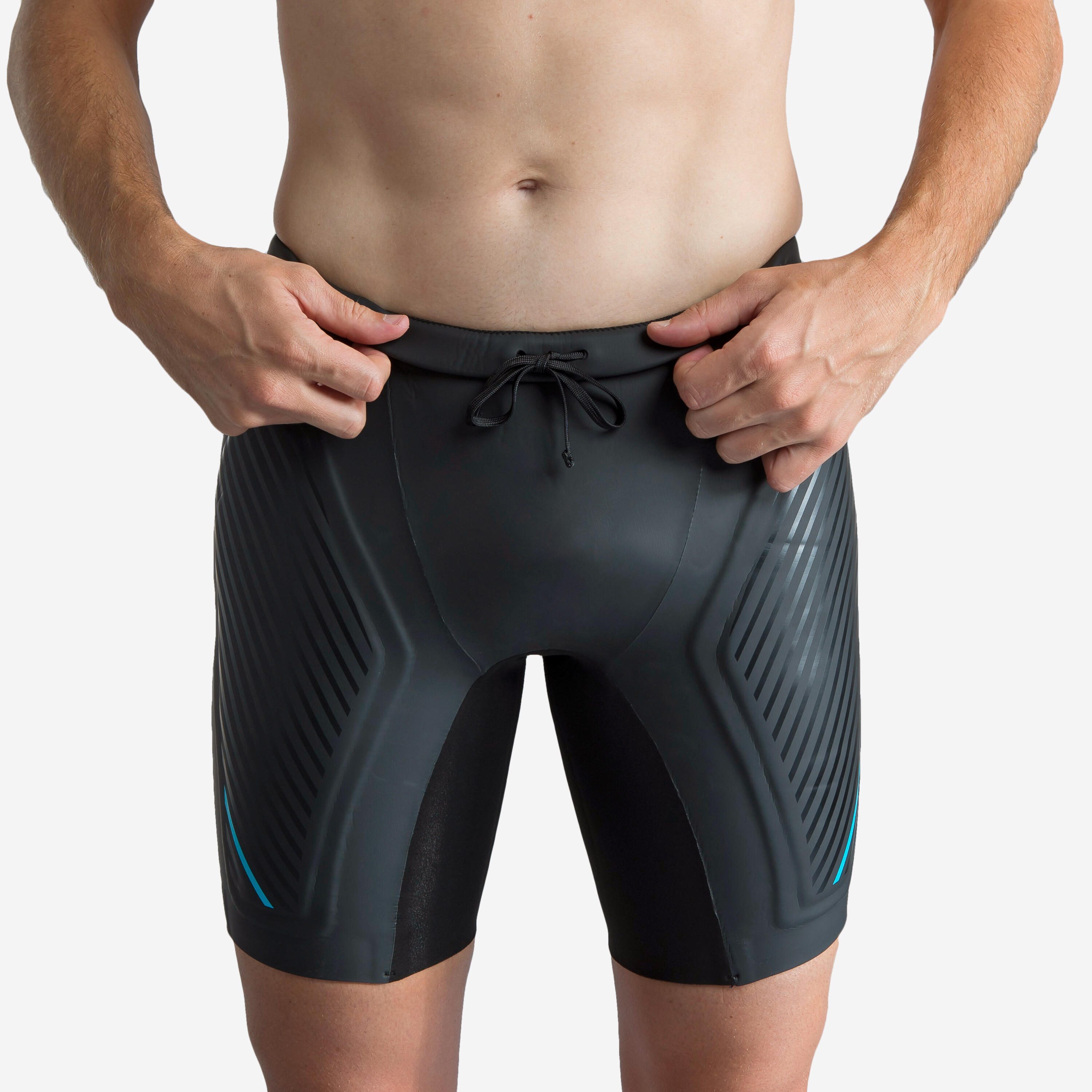 Jammer de Natation en Néoprène - 2,5mm + panneaux doublés - Noir / Turquoise 3/6