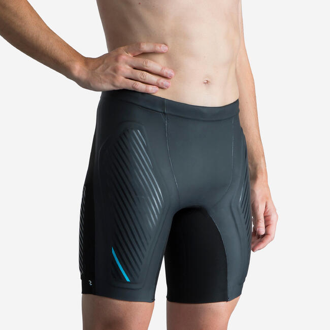 กางเกงว่ายน้ำนีโอพรีนทรงแจมเมอร์หนา 2.5 มม. พร้อมผ้าซับใน (สีดำ/ฟ้า ...