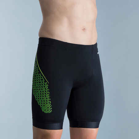 Bañador Hombre natación jammer negro amarillo.