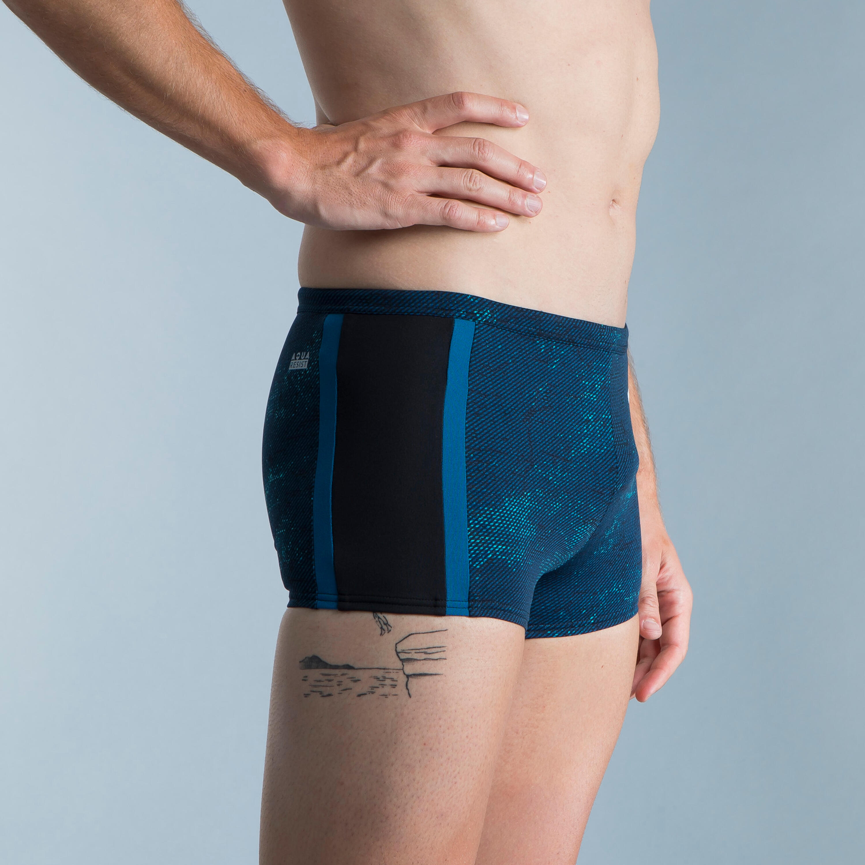 Men's Swimming Boxers - Yoko - Black/Blue 3/5