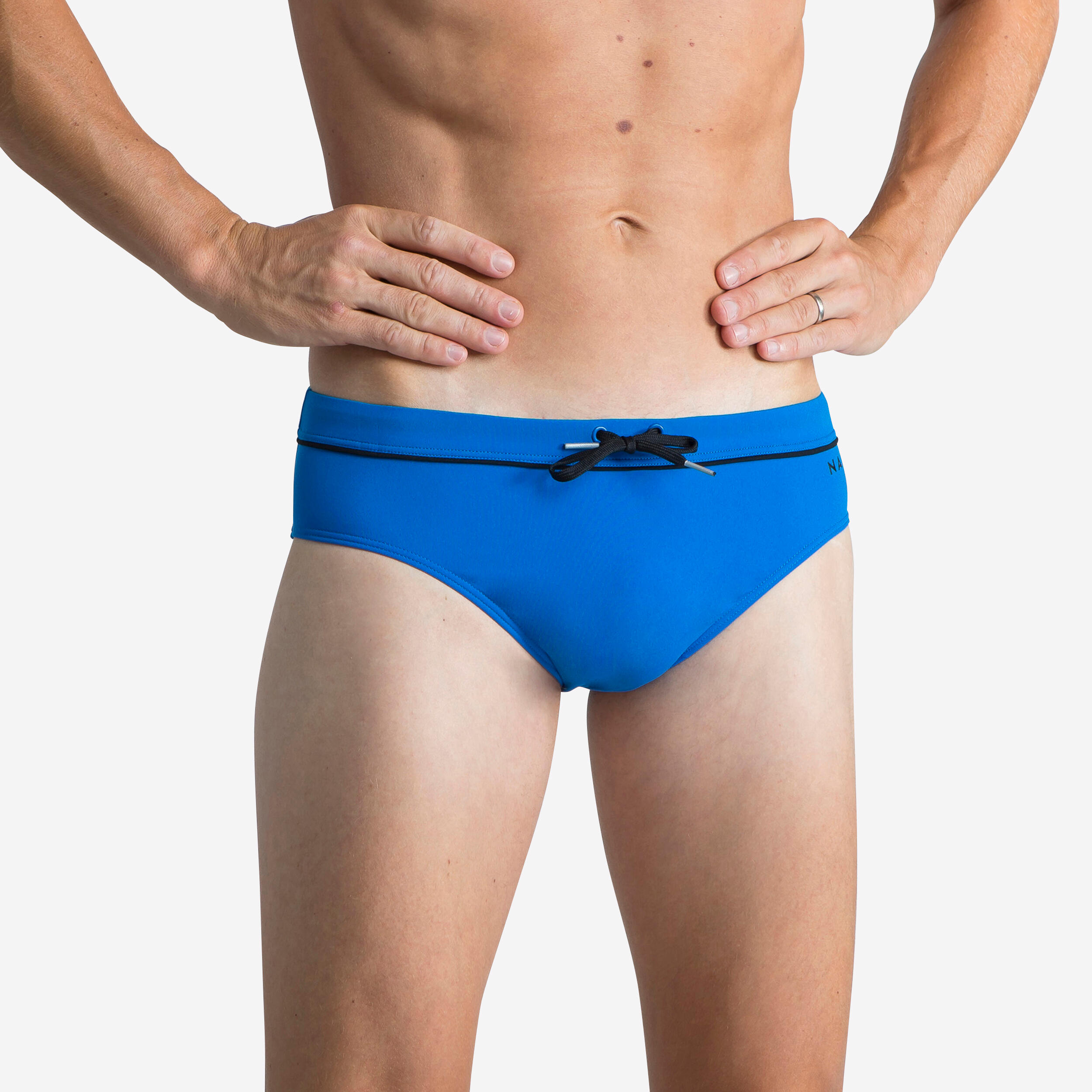 Calções de banho natação homem slip 100 pep - azul / preto