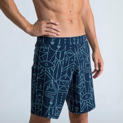Nabaiji Swimming Men’s Swim Shorts - Swimshort 100 Long - All Rune Marine - 40-M