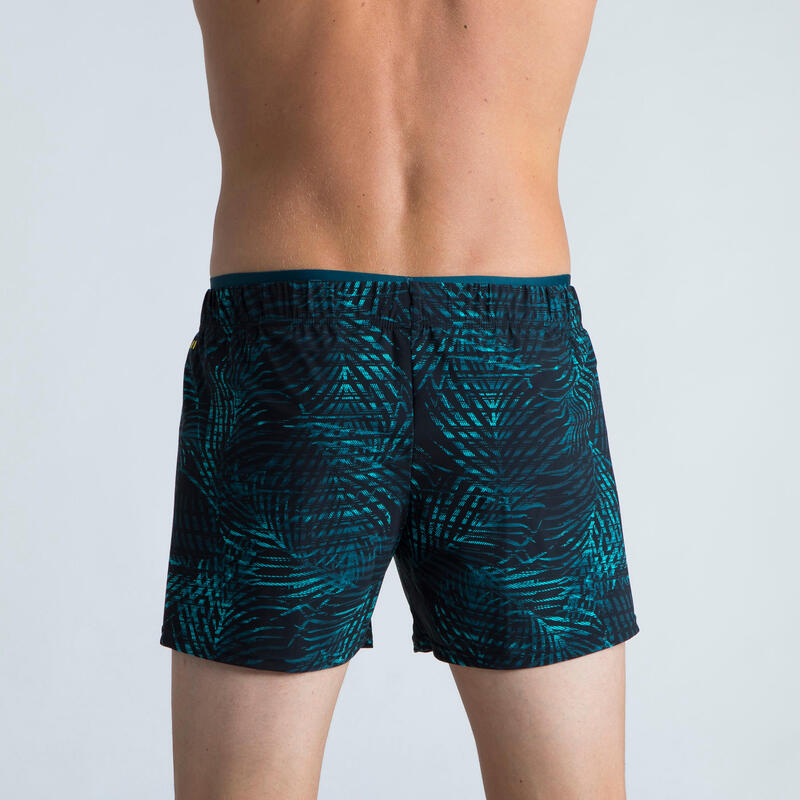 Short De Bain Natation Homme - Swimshort 100 Court - All Palm Noir