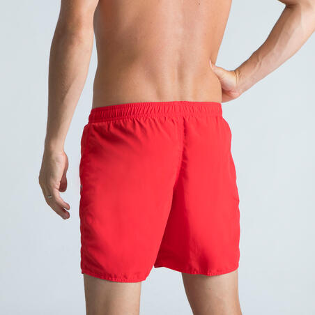 Short De Bain Natation Homme - Swimshort 100 Basic - Rouge Bleu