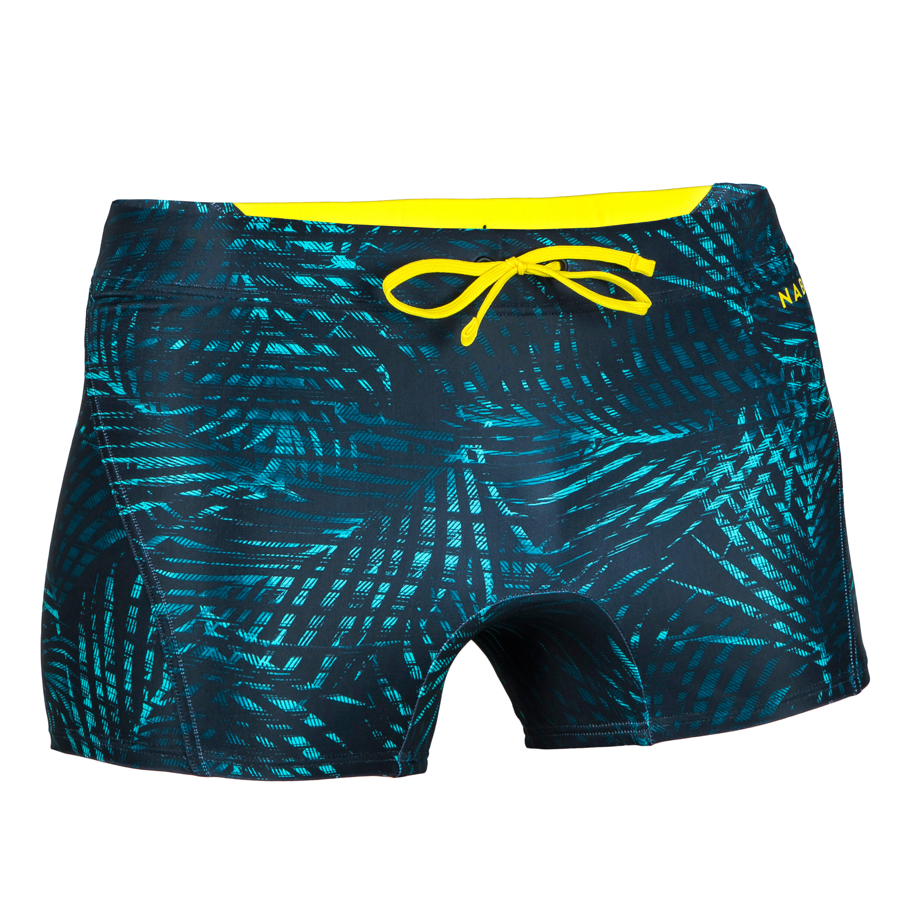Men’s Swimming Boxer Shorts 100 Full - Black Yellow 5/5
