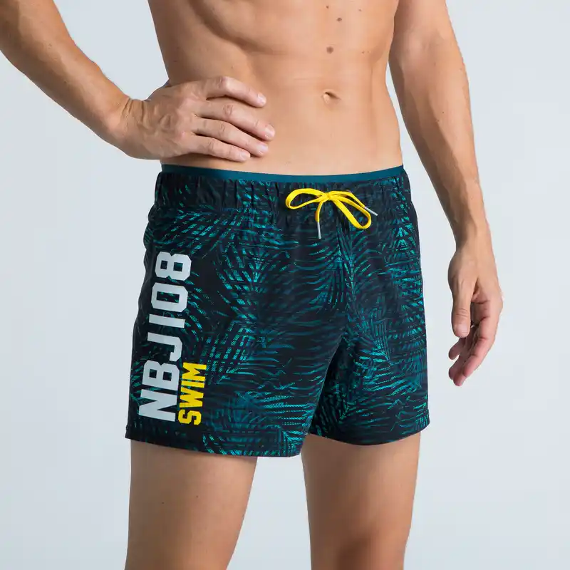 Swimming men’s swim shorts -  Swimshort 100 Short - All black palm