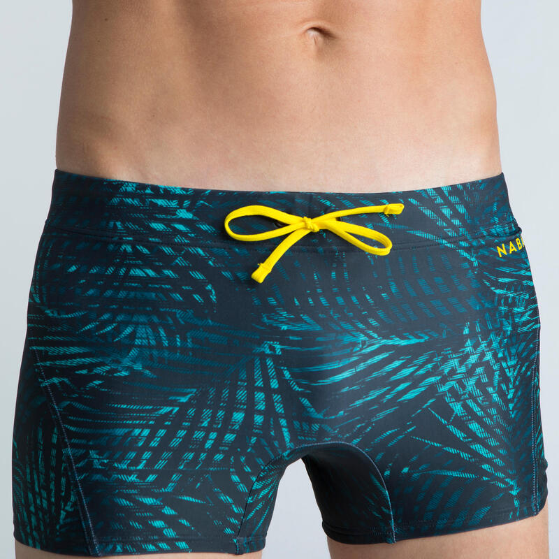 Boxer De Bain Natation Homme - Boxer 100 Full - Noir Jaune