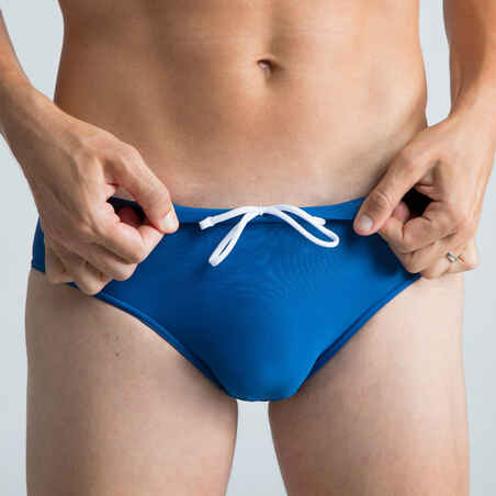 Bañador Hombre natación slip azul.