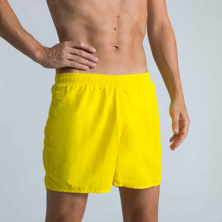 Kupaće kratke hlače 100 Basic muške žuto-bijele
