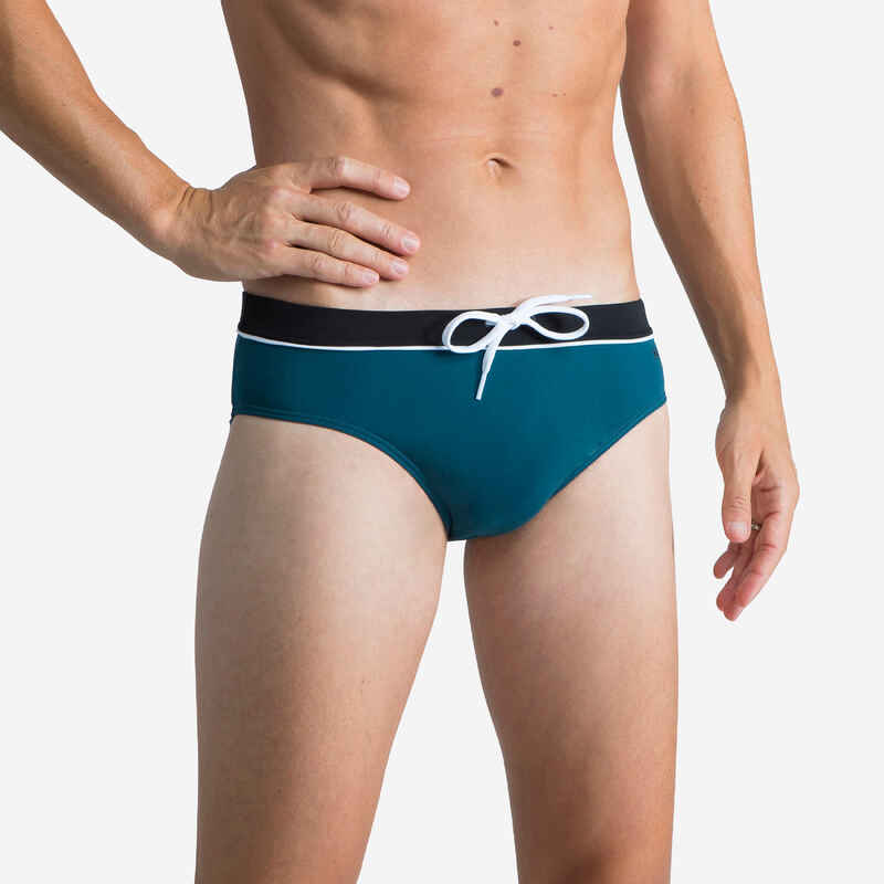 Men's Swimming Briefs 100 Pep - Dark Black