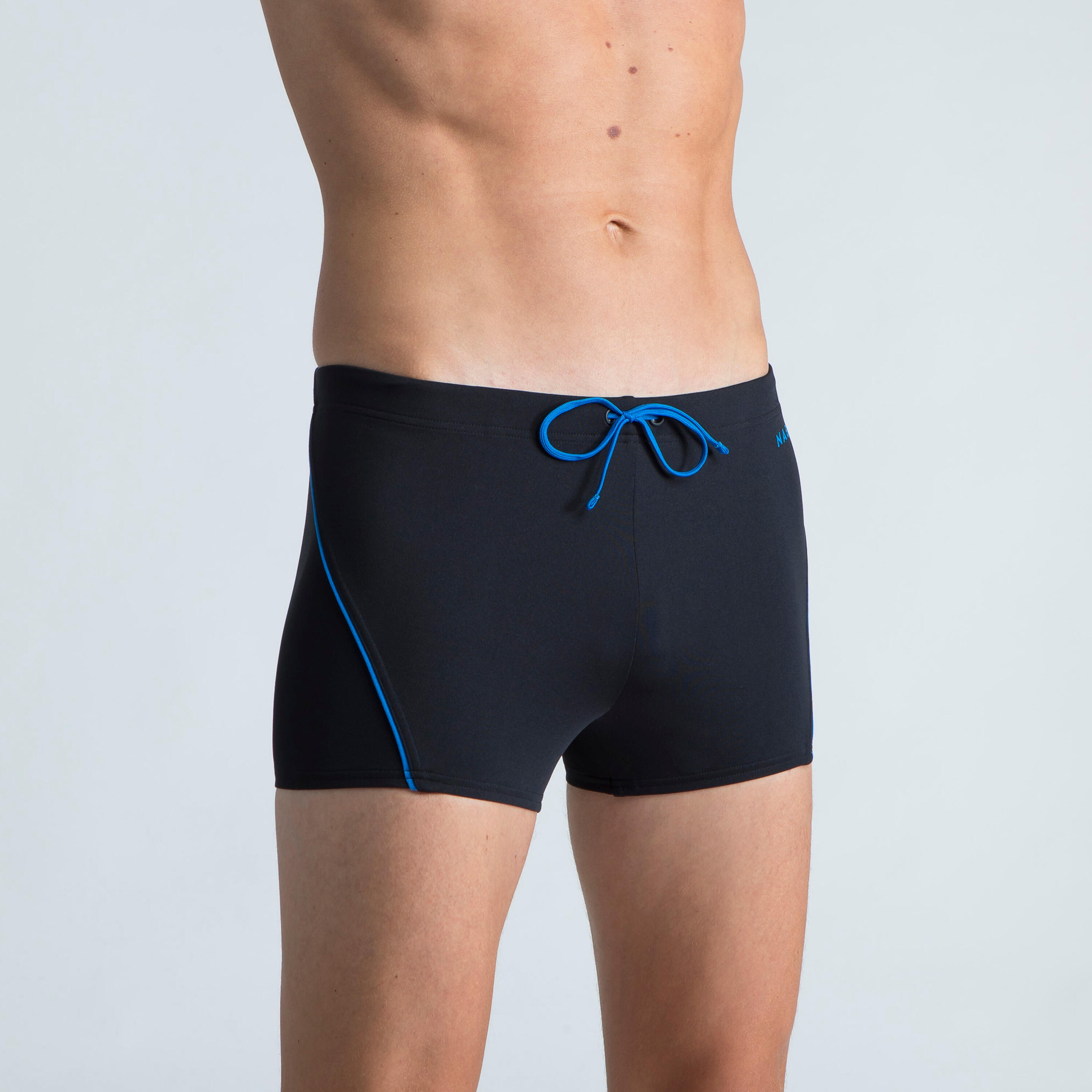 Men s Swimming Boxers Boxers 100 Plus Black Blue Decathlon