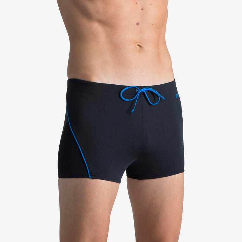 Badehose Boxer 100 Plus Herren schwarz/blau